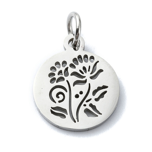 Stainless Steel, Cutout, Flower, 14x12mm, 5 PCS
