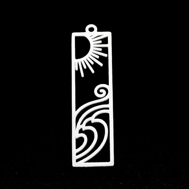 Stainless Steel, Cutout, Hanafuda, 41x11mm, 2 PCS
