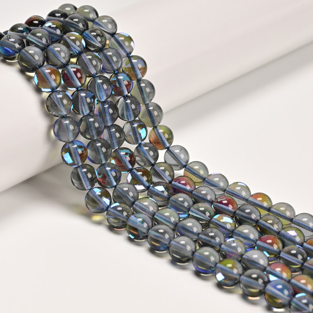 Glowing Glass, Smoke Blue, One 8mm Strand