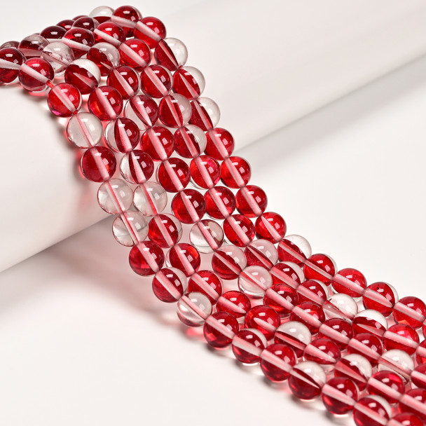 Glowing Glass, Red, One 8mm Strand