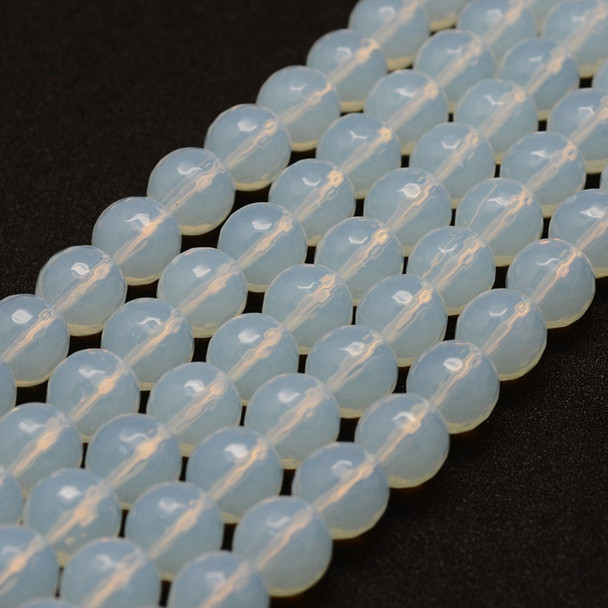 Opalite, Glass, Faceted Round, One 12mm Strand