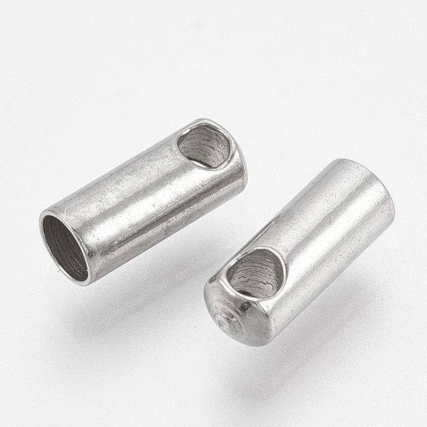 Stainless Steel, Cord Ends, 7x2mm, 1.5mm Inner Diameter, 50 PCS