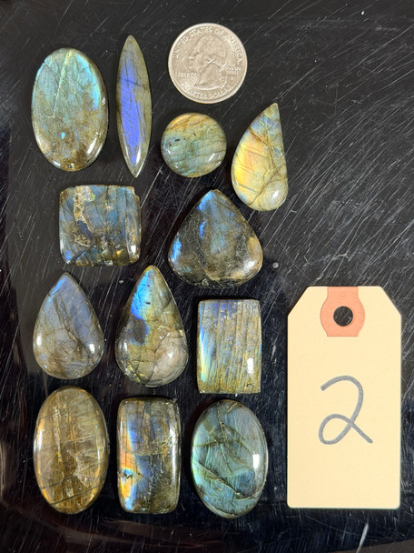 Labradorite, Multicolor Flash, Cabochons, Pick Lot You Like, 100 Grams