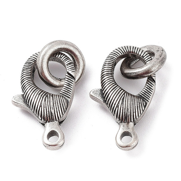 Lobster Claw Clasp, 20x12mm, Rack Plated Brass, 1 Set