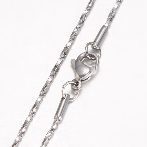 Stainless Steel Chain Necklace, 1.5mm, Boston Link, 18 in.