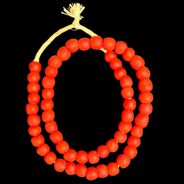African Glass, Recycled, Red, 11mm, 20in Strand