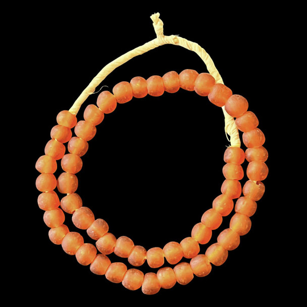 African Glass, Recycled, Burnt Orange, 11mm, 20in Strand