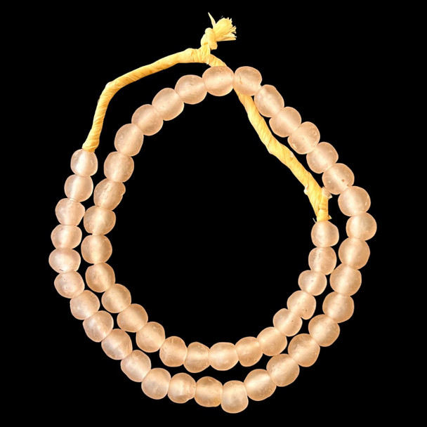African Glass, Recycled, Pale Pink, 11mm, 20in Strand