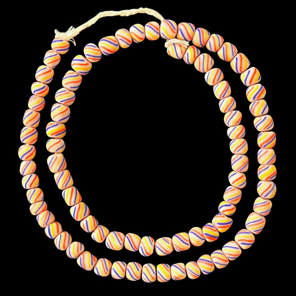 Indonesian Java Glass, Gooseberry, Alabaster, 8mm, 24in Strand