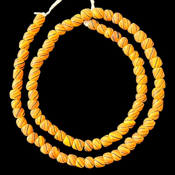 Indonesian Java Glass, Gooseberry, Yellow, 8mm, 24in Strand
