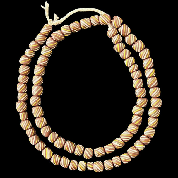 Indonesian Java Glass, Gooseberry, Brown, 8mm, 24in Strand