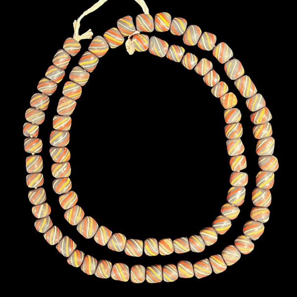 Indonesian Java Glass, Gooseberry, Grey, 8mm, 24in Strand