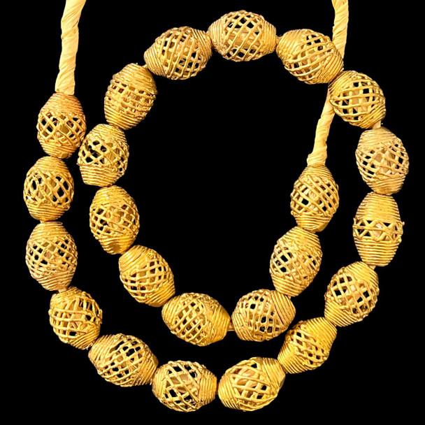 Ghana Brass, Ashanti, Round Oval, 22x16mm, 20in Strand