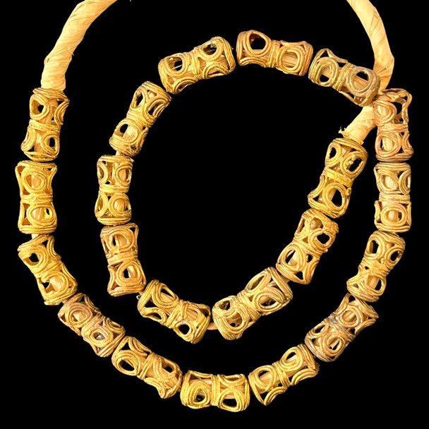 Ghana Brass, Ashanti, Cylinder, 22x10mm, 18in Strand