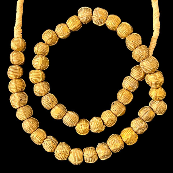 Ghana Brass, Ashanti, Round, 10-12mm, 18in Strand