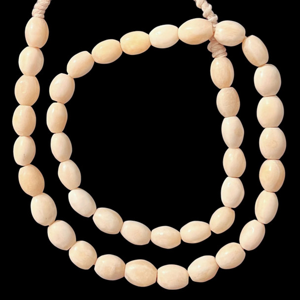 African Bone, Nigeria, Oval, approx. 14x11mm, 24in Strand