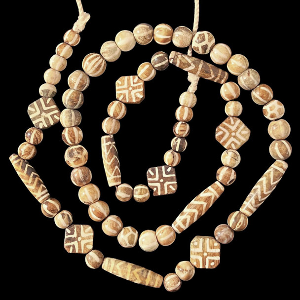 Petrified Palmwood, "Pumtek," Burma, Varied Sizes, 40in Strand