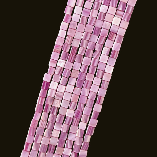 Shell, Smooth Cube, Bright Purple, Dyed, 3mm