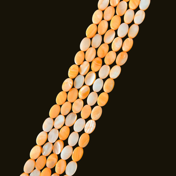 Shell, Smooth Oval, Orange, Dyed