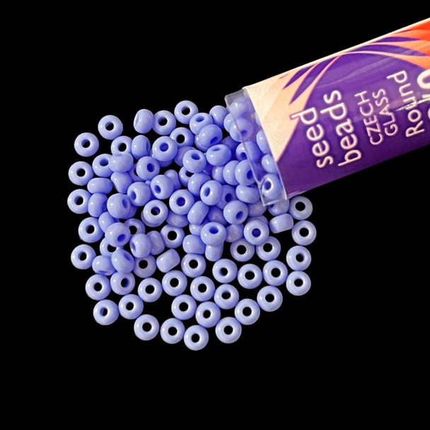 Seed Beads, 8/0 Czech, Round, Pale Blue, 22 gram Tube