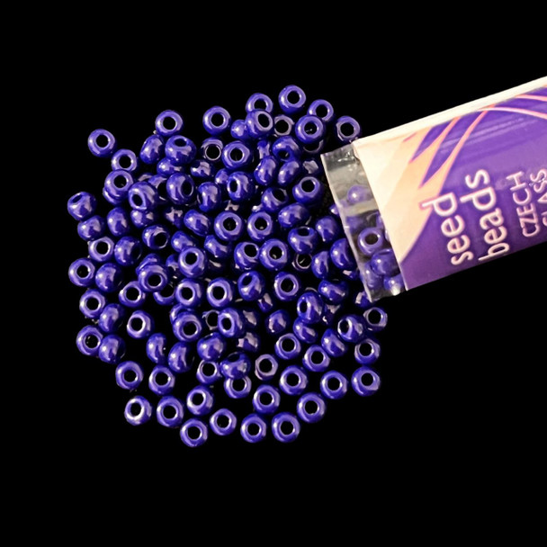 Seed Beads, 8/0 Czech, Round, Navy Blue, 22 gram Tube
