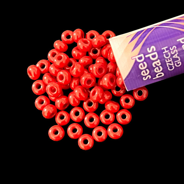 Seed Beads, 6/0 Czech, Round, Dark Red, 20 gram Tube