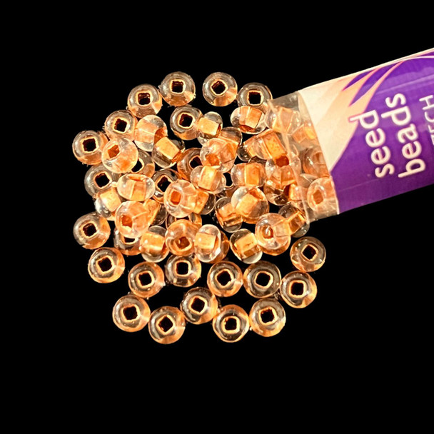 Seed Beads, 6/0 Czech, Round, Crystal Copper Lined, 20 gram Tube