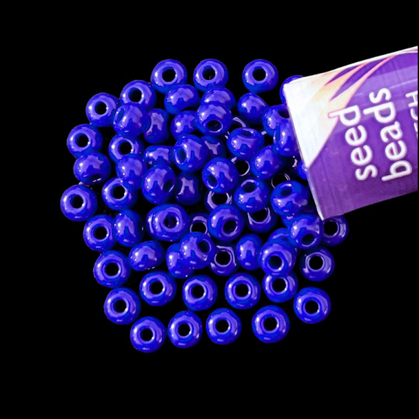 Seed Beads, 6/0 Czech, Round, Blue, 20 gram Tube