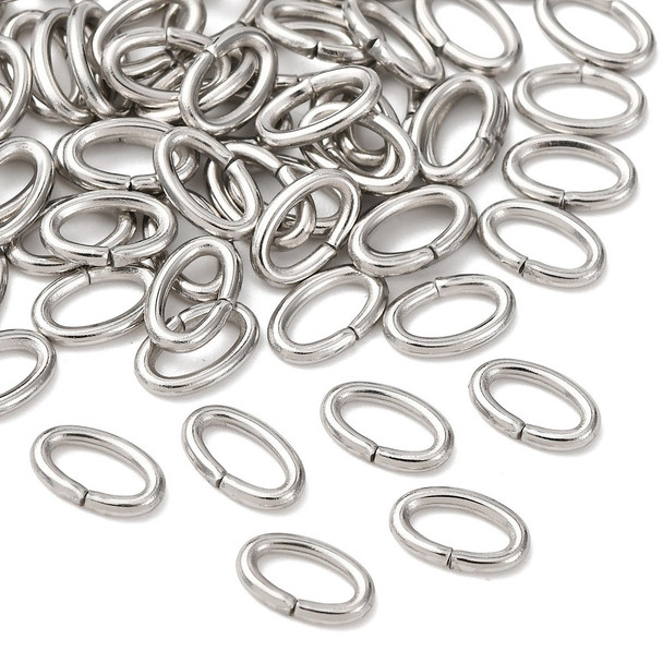 Open Jump Ring, Oval, 6.5x5mm, 17 Gauge, Stainless Steel, 50 PCS