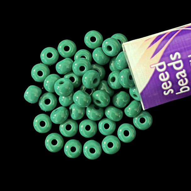 Seed Beads, Czech, Round, 6/0, Forest Green OP, 20g Tube