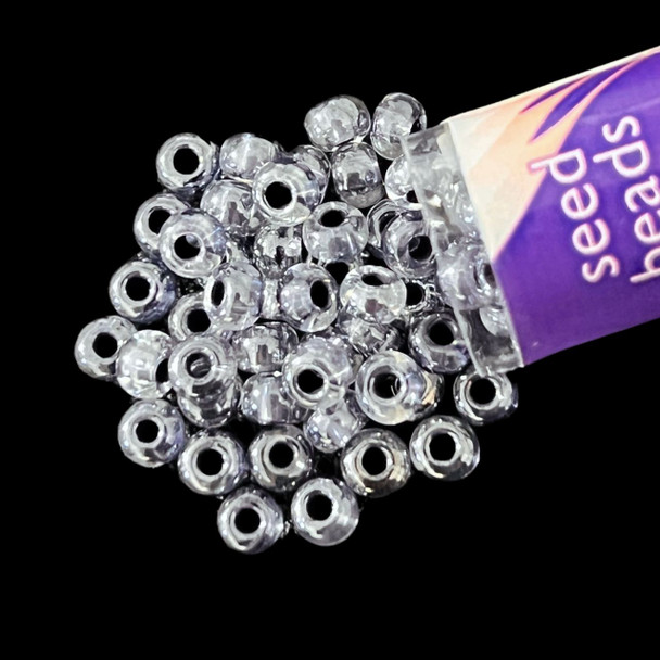 Seed Beads, Czech, Round, 6/0, Crystal Black C/L, 20g Tube