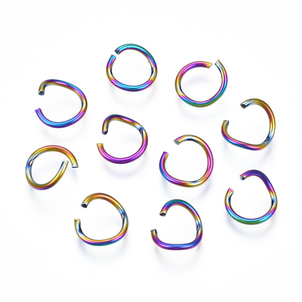 Open Jump Ring, 6mm, 20 Gauge, Stainless Steel, Rainbow, 20 PCS