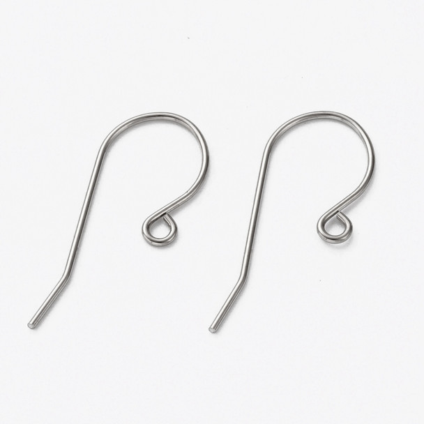 Ear Wires, 28mm, 20 gauge, Stainless Steel, 100 PCS