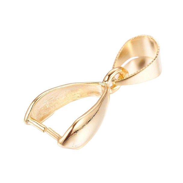Pinch Bails, 14x7mm, Brass, 24K Gold Plated, 7 PCS