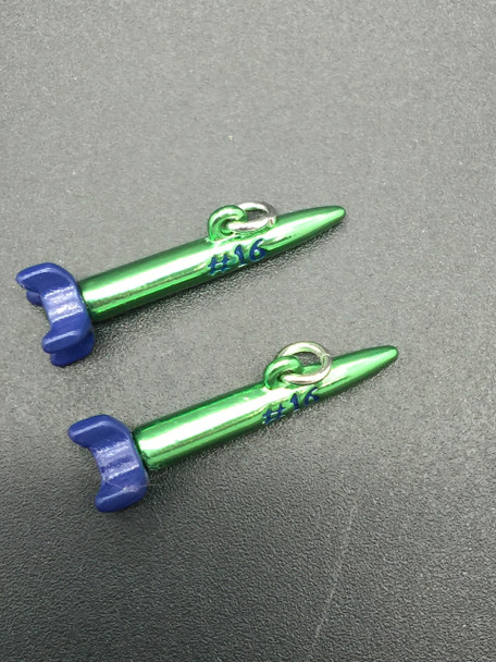 Limited Edition Blue & Green #16 Rocket, 25mm, 2 PCS
