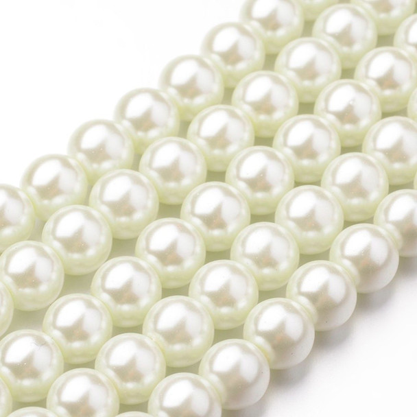 Glass Pearls, Ivory, 8mm, One 15in Strand