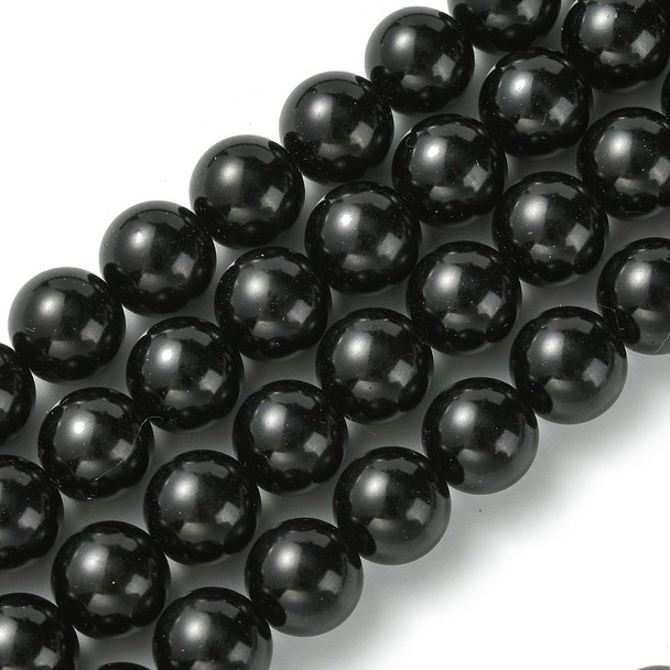 Glass Pearls, Black, In Sizes 4mm, 6mm, 8mm & 10mm