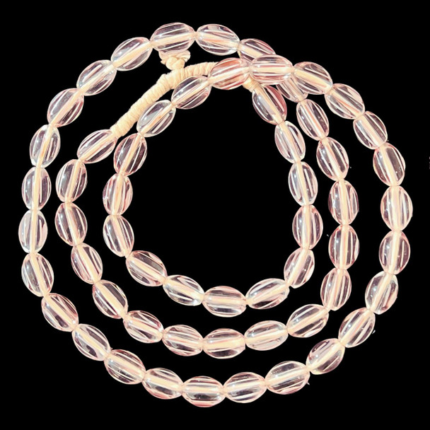 African Glass, Venetian Style, Pink, 15x10mm, 36in Strand