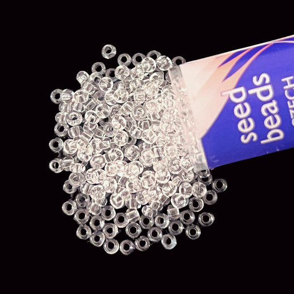 Seed Beads, Czech, Round, 11/0, Crystal, 24g Tube