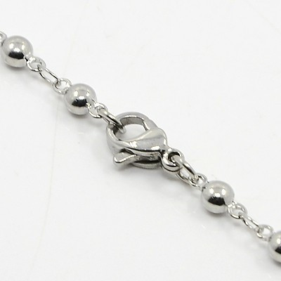 Stainless Steel Chain Necklace, 4mm, Ball Chain, 18 in.