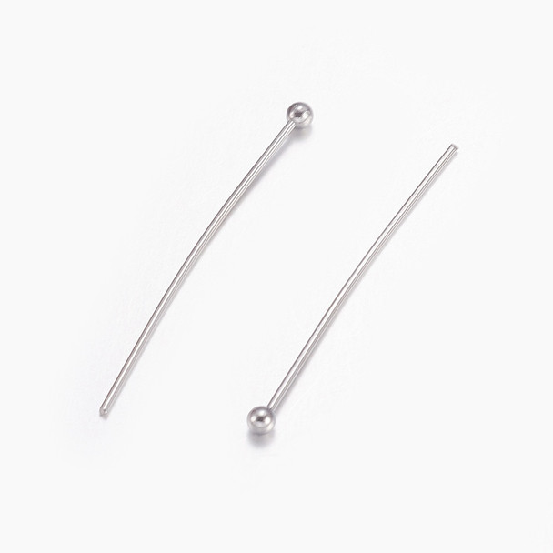 Ball Headpin, 1.75" 22 Gauge, Stainless Steel, 50 PCS