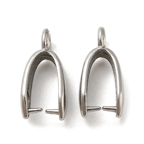 Pinch Bail, 15x5mm, Stainless Steel, 4 PCS