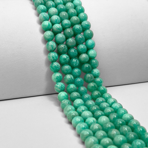 Amazonite, Natural, Top Quality, Smooth Round, 8mm