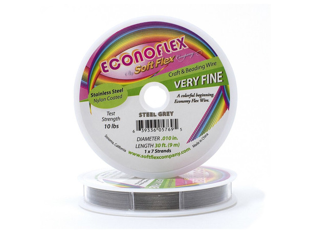 Econoflex, Stainless Steel, Very Fine Wire, .010 DIA, 30 FT. (9M), 1X7 Strands