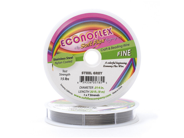Econoflex, Stainless Steel, Fine Wire, .014 DIA, 30 FT. (9M), 1X7 Strands