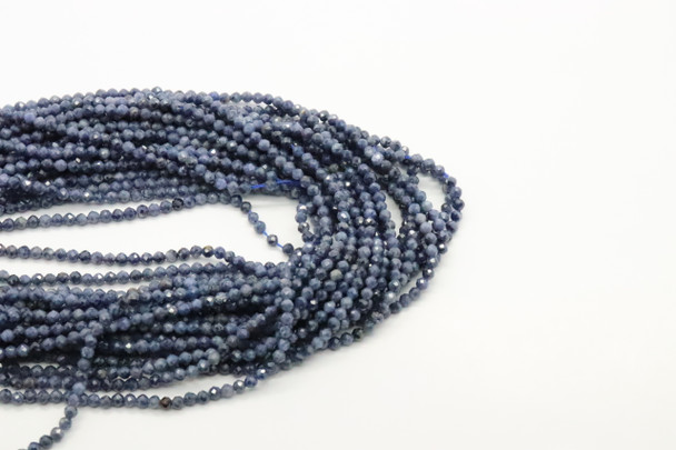 Sapphire, Natural, Faceted Round, 2mm, One Strand