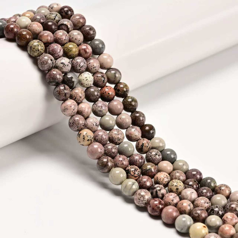 6mm Paint Brush Jasper, Natural, Smooth Round