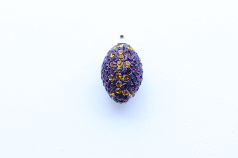 Purple & Gold Crystal Football Charm