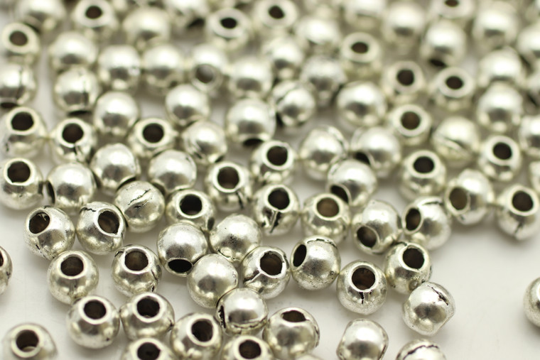 Bead, Round, 4mm, Antique Silver Plated Metal Alloy, approx. 150 PCS