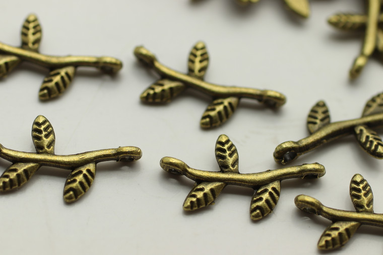 LEAF, Connector, 18x9x3mm, Antique Bronze Plated (metal alloy), approx 55 per bag